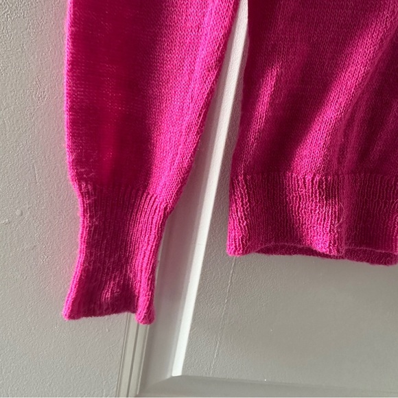 J. Crew Pink Alpaca Merino Wool Blend V-Neck Knit Cardigan Women’s Size Medium - Picture 13 of 16